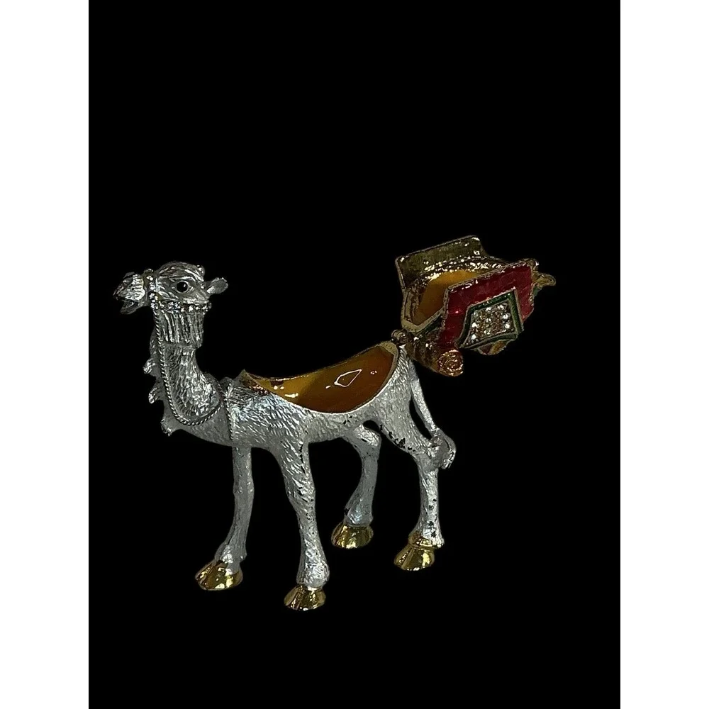 Collectables Jeweled Metal Enameled Camel Magnetic Trinket / Ring Box 4